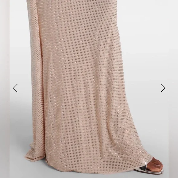 Self-Portrait CHAMPAGNE RHINESTONE MAXI DRESS